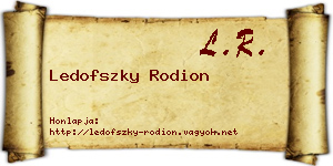 Ledofszky Rodion névjegykártya